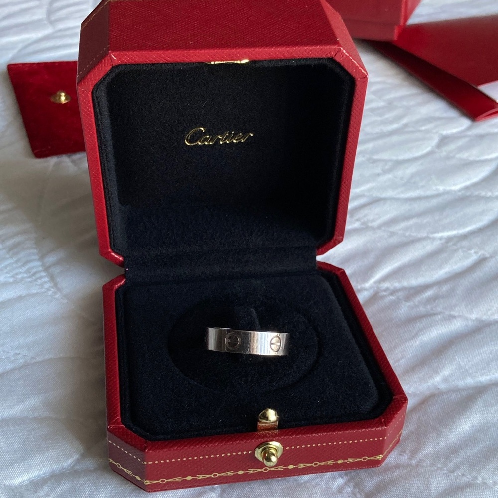 Cartier Love Ring White/Gold Mens size 9 Men’s Rings White Gold